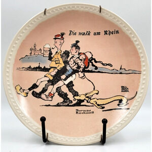 Norman Rockwell Plate Die Walk Am Rhein Rockwell On Tour Newell Pottery Knowles
